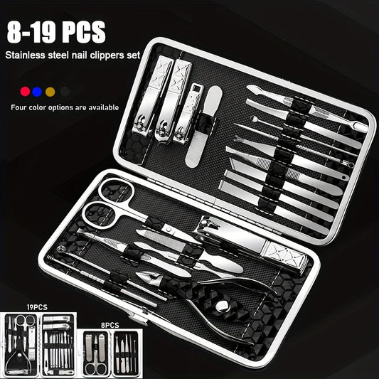 Professional Manicure And Pedicure Set, Nail Clipper Nail Cutter Nail Files Ear Spoon, Beauty Tools Grooming Set with Portable Case, for Nail Care, for Household And Travel ，for toenail& foot clean