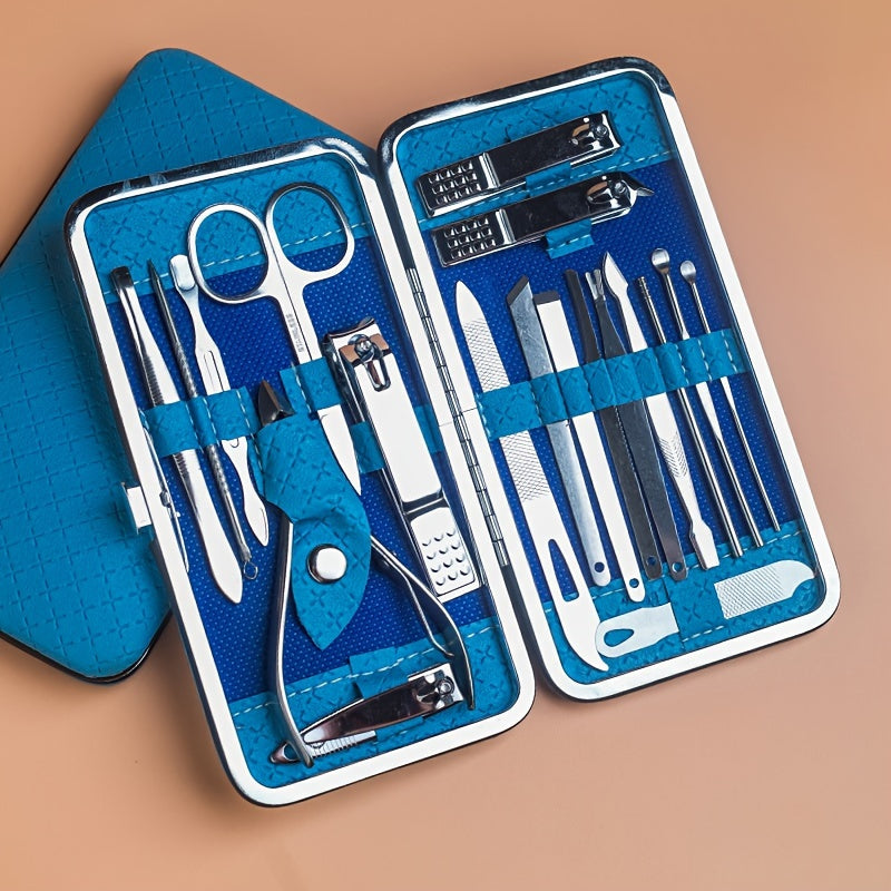 Professional Manicure And Pedicure Set, Nail Clipper Nail Cutter Nail Files Ear Spoon, Beauty Tools Grooming Set with Portable Case, for Nail Care, for Household And Travel ，for toenail& foot clean