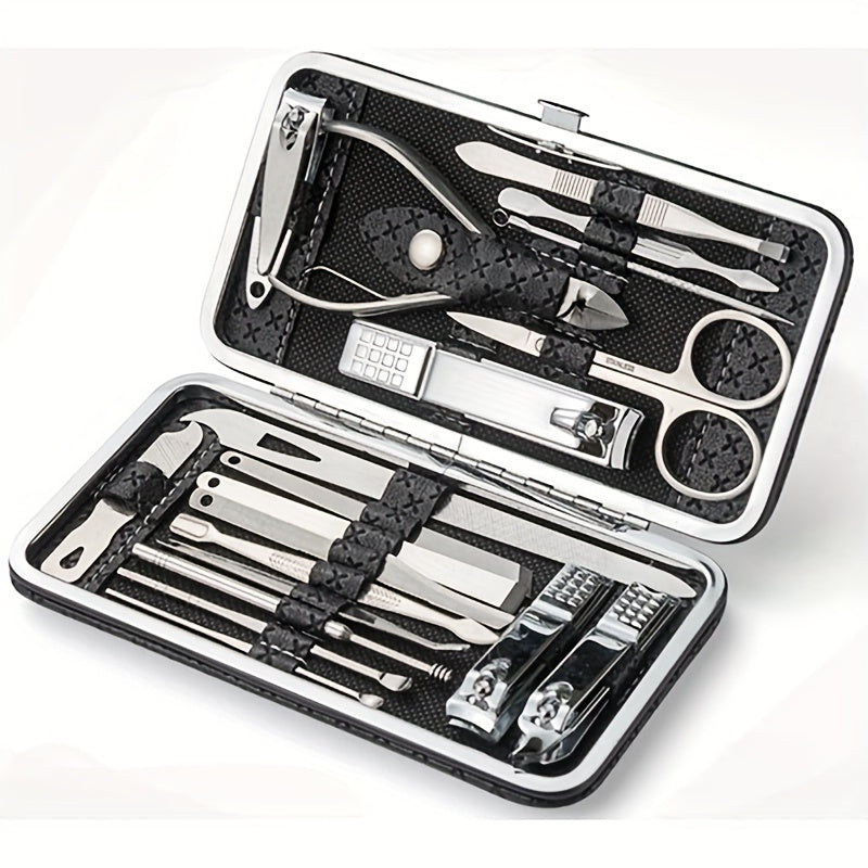 Professional Manicure And Pedicure Set, Nail Clipper Nail Cutter Nail Files Ear Spoon, Beauty Tools Grooming Set with Portable Case, for Nail Care, for Household And Travel ，for toenail& foot clean
