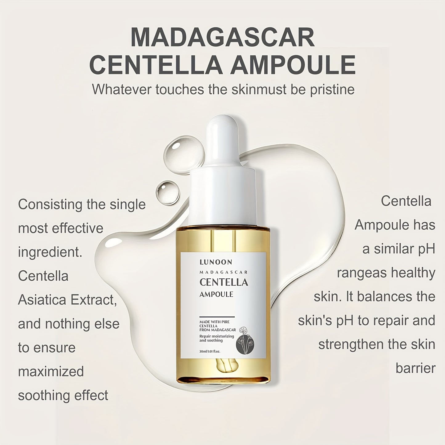 Centella Asiatica Facial Serum, 1.01oz - Hydrating & Firming Essence For Smooth, Radiant Skin - Reduces Fine Lines & Tightens Pores - Unisex, Fragrance-Free