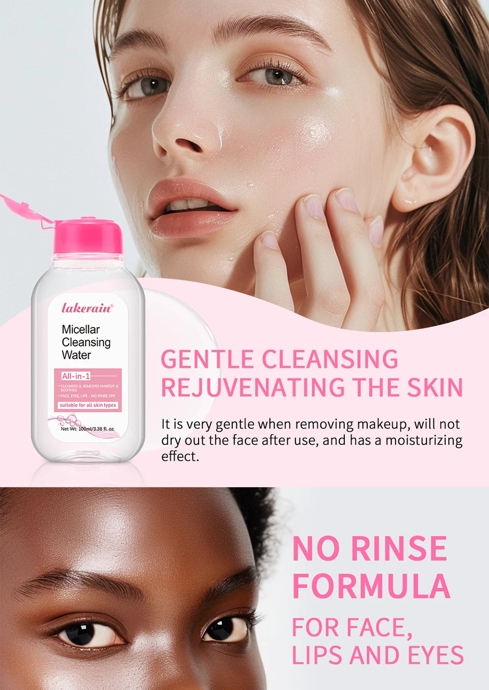 100ml Garnier Micellar Water Hydrating Facial Cleanser Deep  Makeup Remover Cleaning Water Refresh Hydrate Cleansing Skin