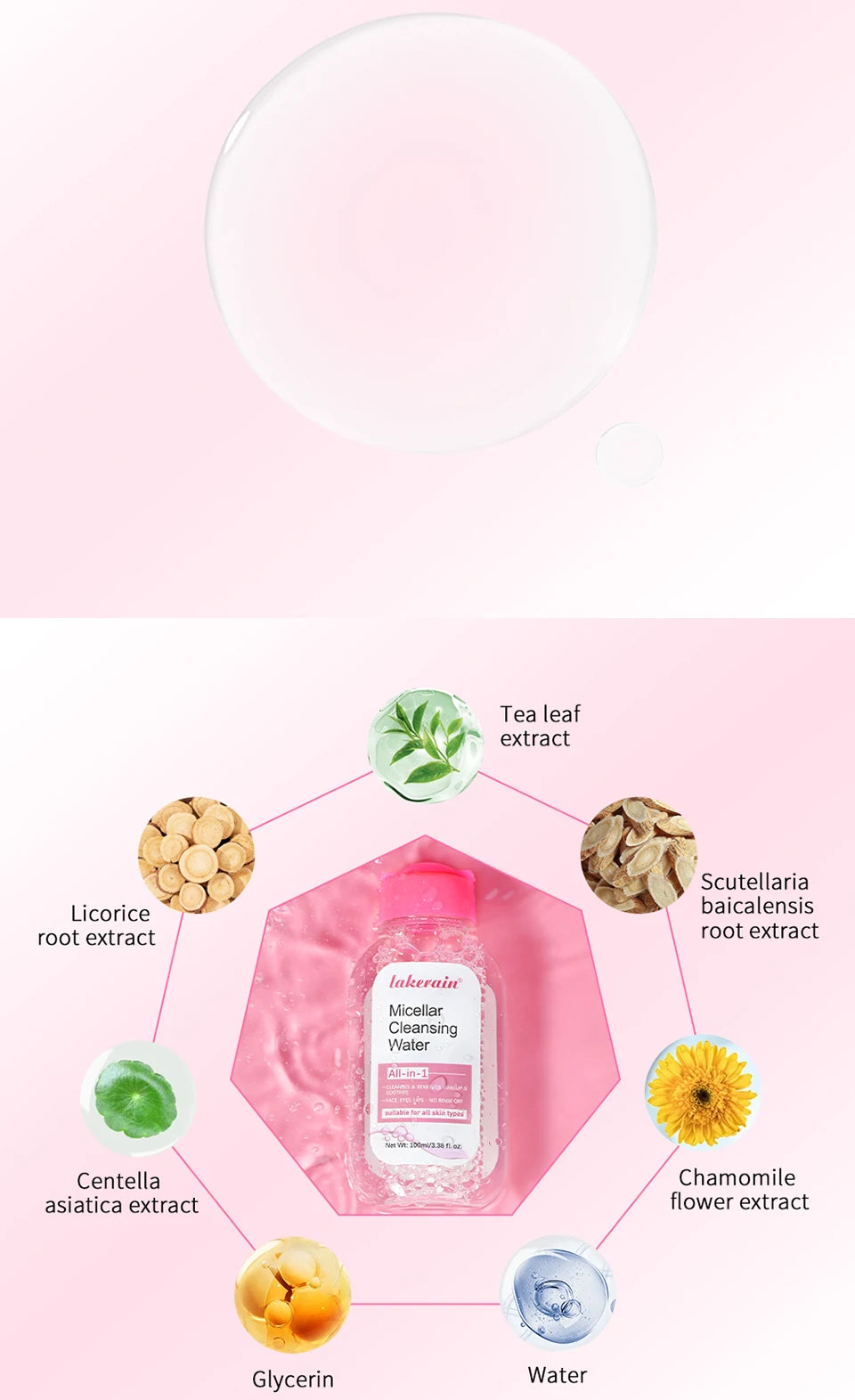 100ml Garnier Micellar Water Hydrating Facial Cleanser Deep  Makeup Remover Cleaning Water Refresh Hydrate Cleansing Skin