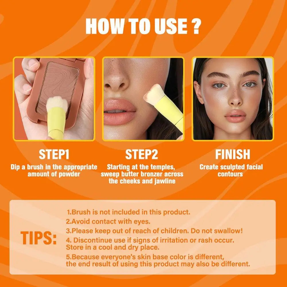 Butter Bronzing Cream Natural Contouring Makeup Highlighting Palette Silky Texture Long Lasting Face Natural Beauty Sculpting