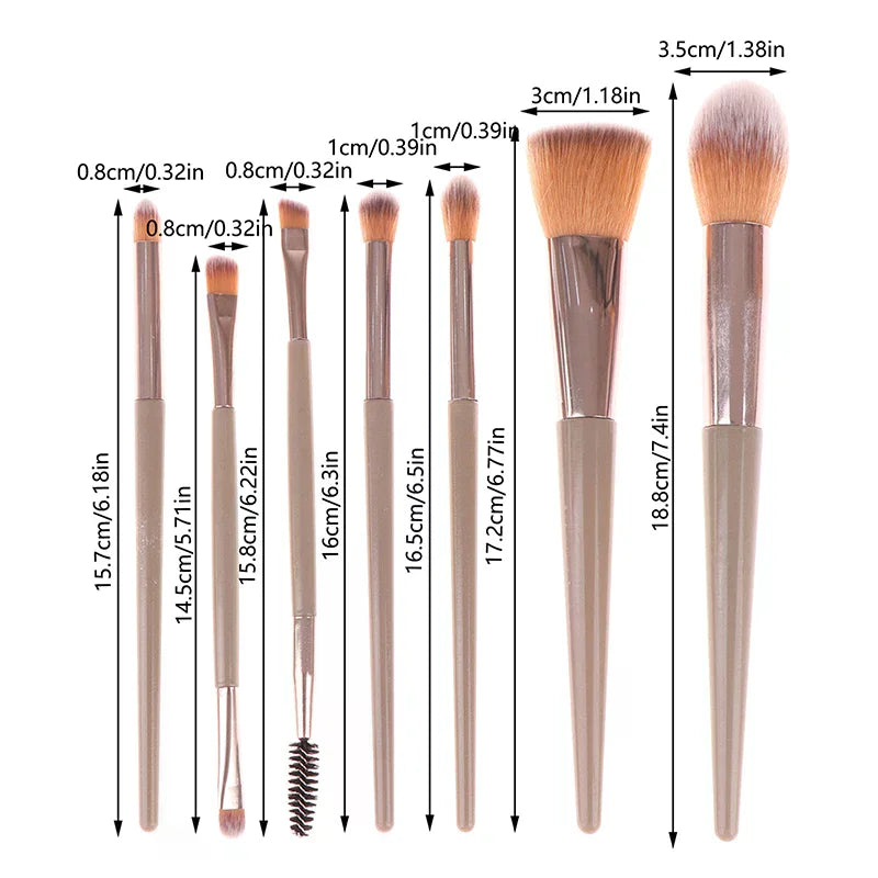 Face Eyes Make Up Brush Eyelash Eyeshadow Eyebrow Eyeliner Foundation Powder Blush Highlight Lips Brush