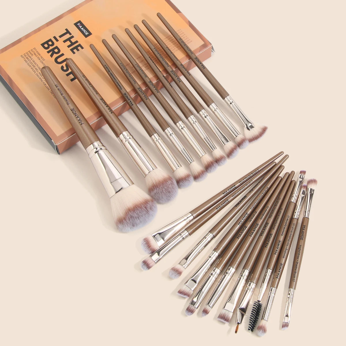 Maange 20Pcs Makeup Brushes with Box Professional Cosmetic Powder Eye Shadow Foundation Blush Blending Beauty Tool For Women
