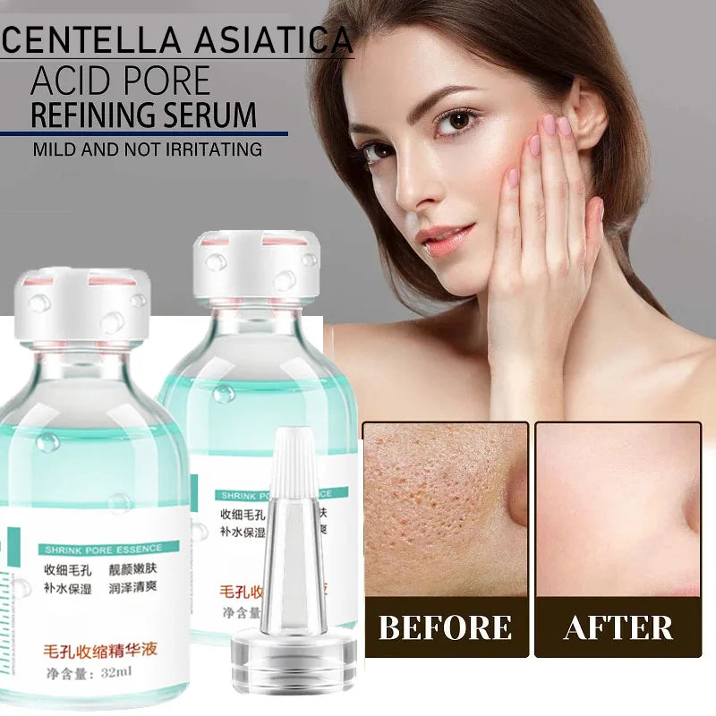 Centella Asiatica Pore Shrink Face Serum Hyaluronic Acid Moisturizing Nourish Smooth Pores Repair Essence Firm Korean Cosmetics