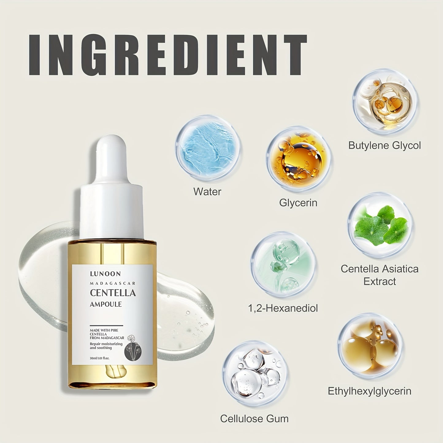 Centella Asiatica Facial Serum, 1.01oz - Hydrating & Firming Essence For Smooth, Radiant Skin - Reduces Fine Lines & Tightens Pores - Unisex, Fragrance-Free