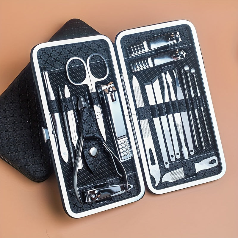 Professional Manicure And Pedicure Set, Nail Clipper Nail Cutter Nail Files Ear Spoon, Beauty Tools Grooming Set with Portable Case, for Nail Care, for Household And Travel ，for toenail& foot clean