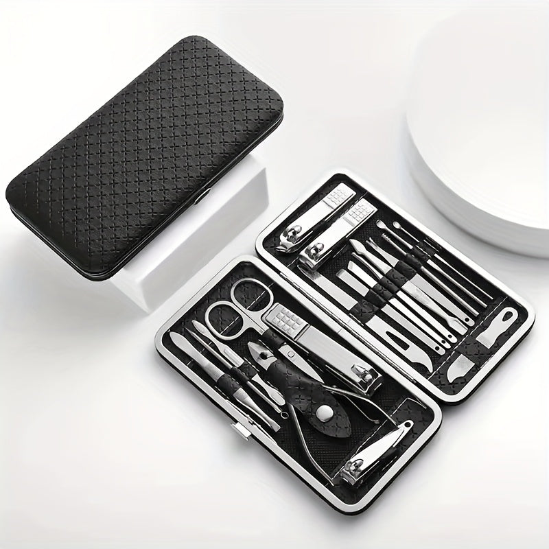 Professional Manicure And Pedicure Set, Nail Clipper Nail Cutter Nail Files Ear Spoon, Beauty Tools Grooming Set with Portable Case, for Nail Care, for Household And Travel ，for toenail& foot clean