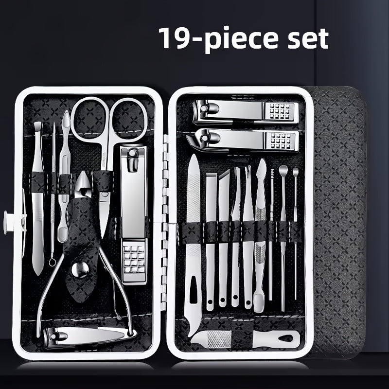 Professional Manicure And Pedicure Set, Nail Clipper Nail Cutter Nail Files Ear Spoon, Beauty Tools Grooming Set with Portable Case, for Nail Care, for Household And Travel ，for toenail& foot clean